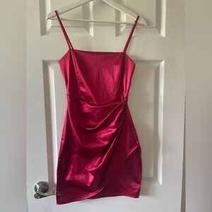 Windsor Fuchsia Satin Mini Dress